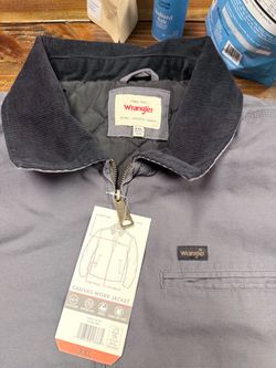 Gray canvas work jacket