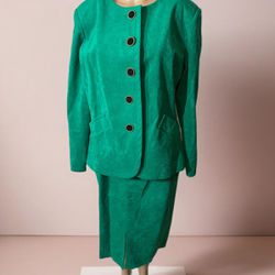 Vintage 70s Evelyn Warner Robins By Lilli Ann Collections suede 2piece Suit