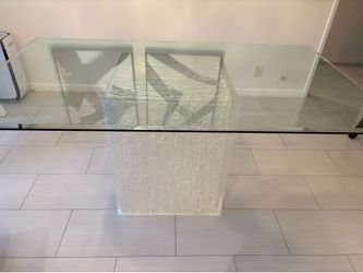 Bernhardt glass dining table