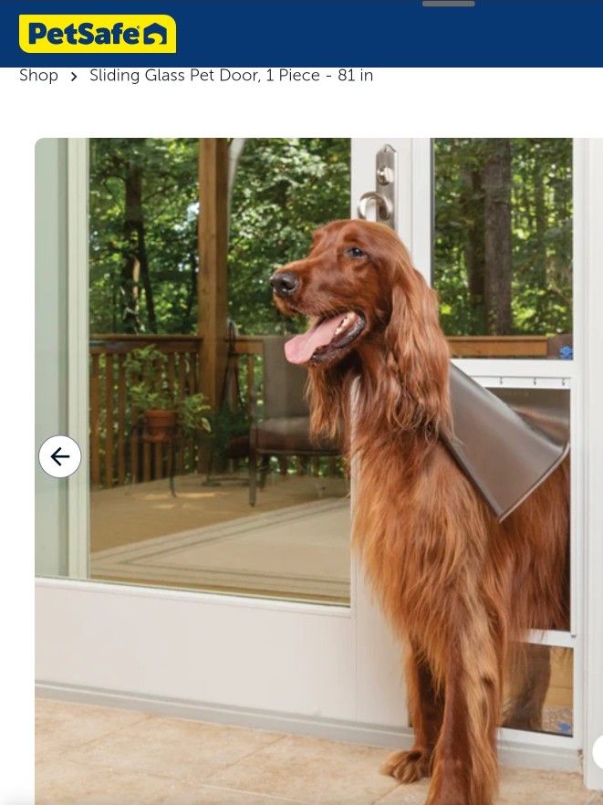 PetSafe Sliding 80 11/16-in Glass Pet Door, White, Large, Tall. 