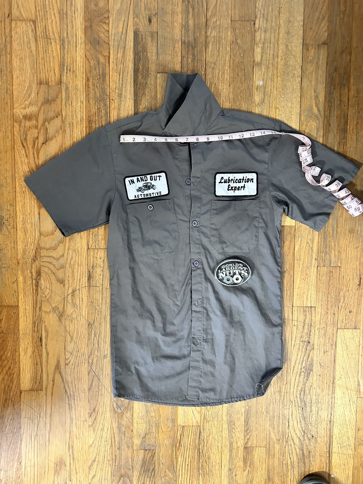 Halloween Costume Shirt Mechanic Button Up
