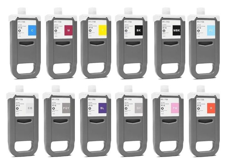 12 PC PFI 1700 Premium Ink Cartridge for Canon Pro 2000/4000s/6000s Printer