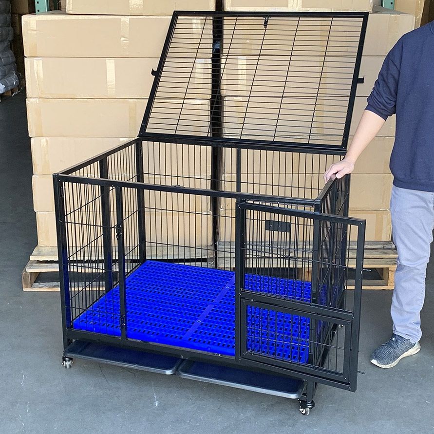 $180 (Brand New) Heavy-duty dog cage 41x31x34” single-door folding kennel w/ plastic tray 