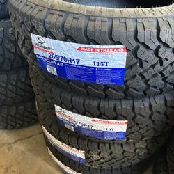 All Terrain 265/70/17 Tires Installed And Balanced/ Instaladas Y Balanceadas 