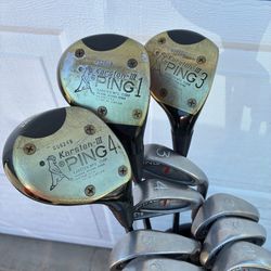 Vintage cool set of Ping golf clubs and Vintage bag.
