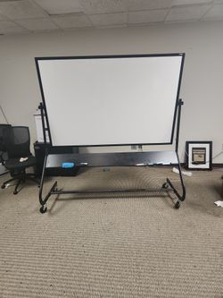 Double Sided Wheeled Whiteboard