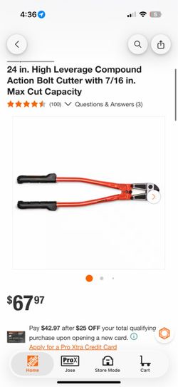 24 in. High Leverage Compound Action Bolt Cutter