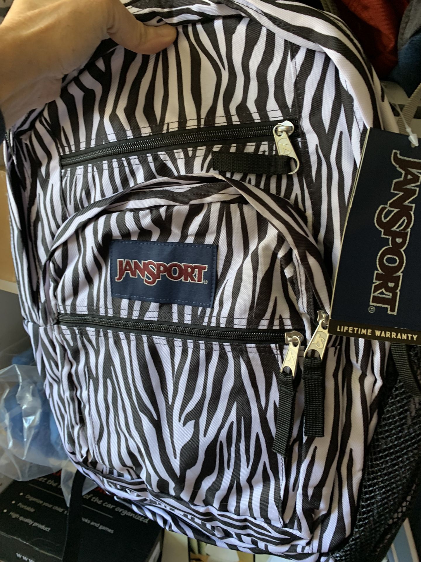 3 New Jansport Zebra Backpacks