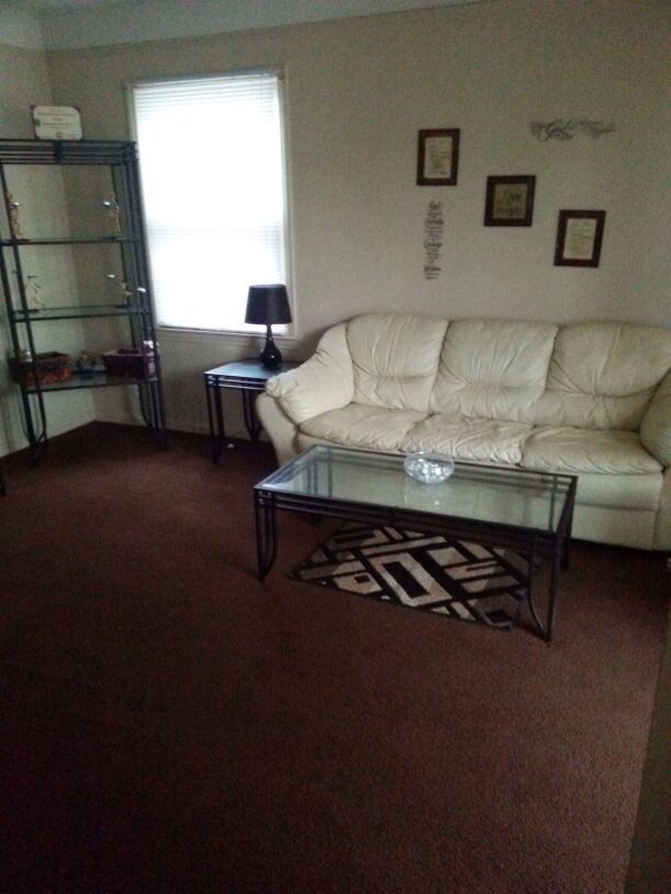 cream LEATHER COUCH PICK UP ONLY