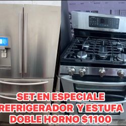                   ESPECIALES DE SET DE REFRIGERADOR Y ESTUFA EN BUENAS CON DICIONES CON 30 DÍAS DE GARANTÍAS TODO TRABAJA MUY VIEN