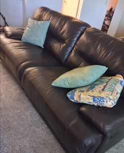 Dark Brown Leather Sofa