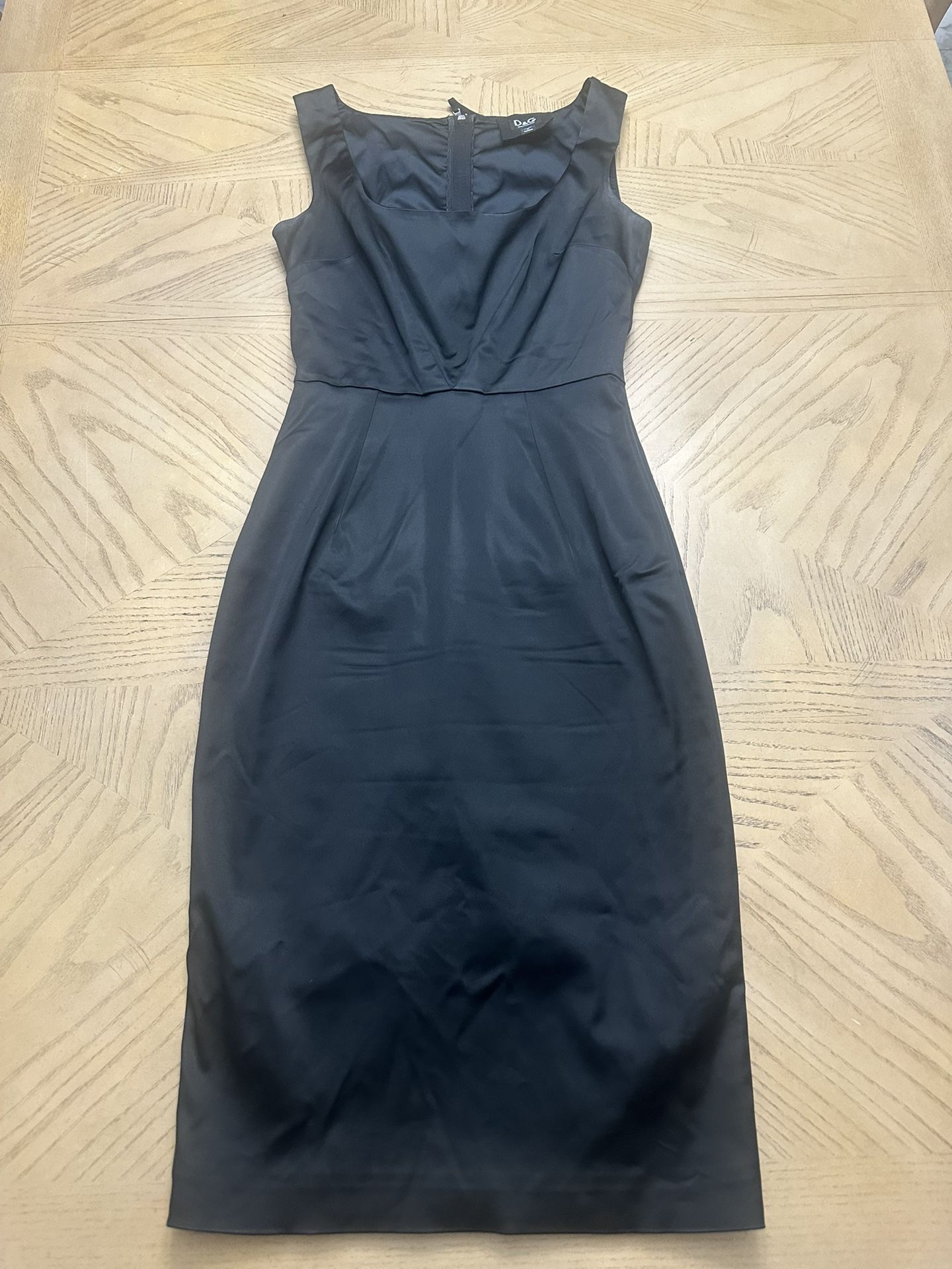 Dolce Gabbana Black Satin Dress