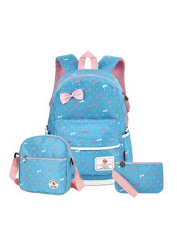 School Girls Backpack Set, Blue