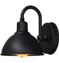 1-Light Outdoor Gooseneck Lighting Farmhouse Wall Sconce for Patio Porch Garage (6.4" Diameter, 1pc)