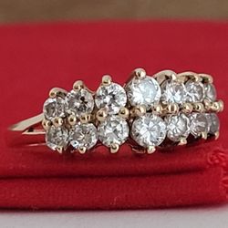 ❤️10k Size 7 Lovely Solid Yellow Gold Cubic Zirconia Tiara Ring!/ Anillo de Oro con Circonita Cúbica! 👌🎁Post Tags: 10k 14k