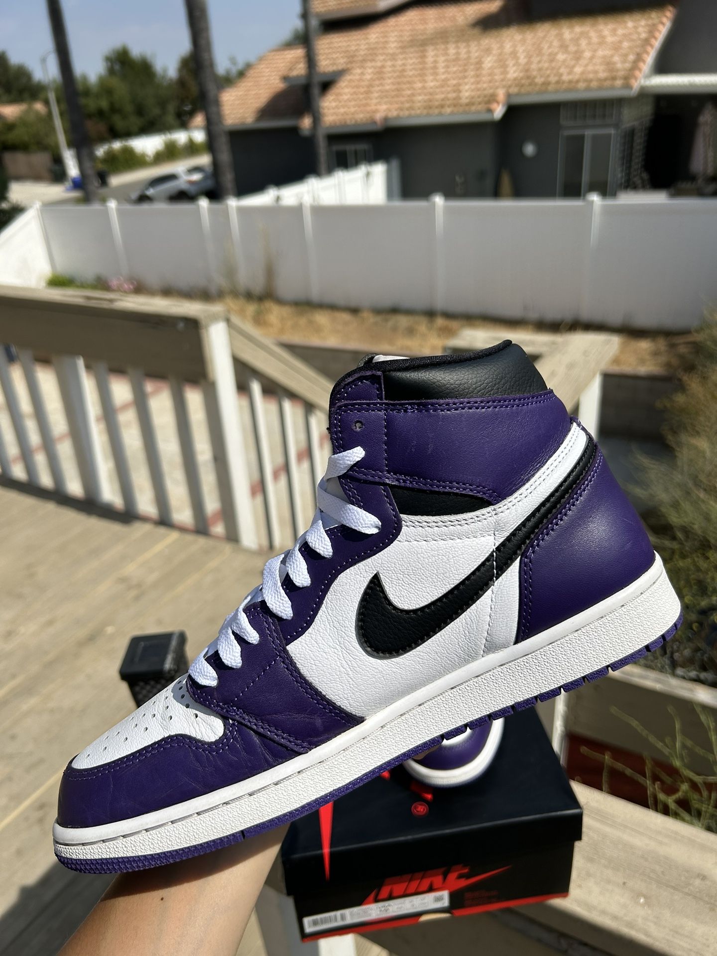 Court Purple 1s With Purple Laces Jordan Court Purple Size 10