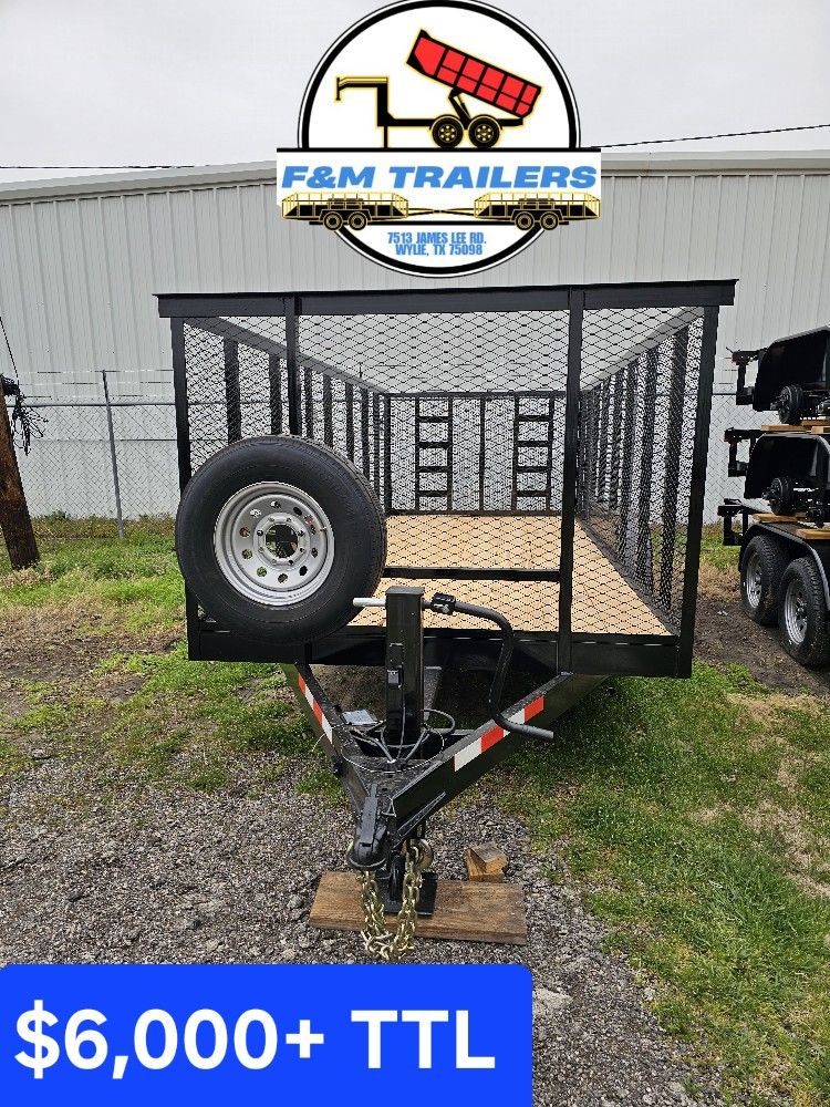 2025 C&M 16x77 8 Studs Trailer Brakes 4' Sides
