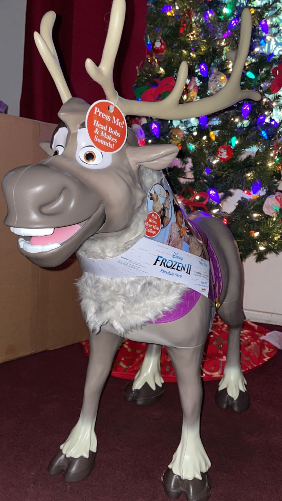 Playdate Sven Disney Frozen 2 Reindeer Sounds Interactive Carrot Ride On!!