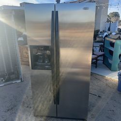 Side by Side Whirlpool Stainless Steel Refrigerator