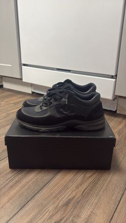 Black Triple C Suede Chanel Sneakers Sz 39