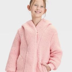 Cat and Jack Pink Sherpa Jacket Size L 10/12