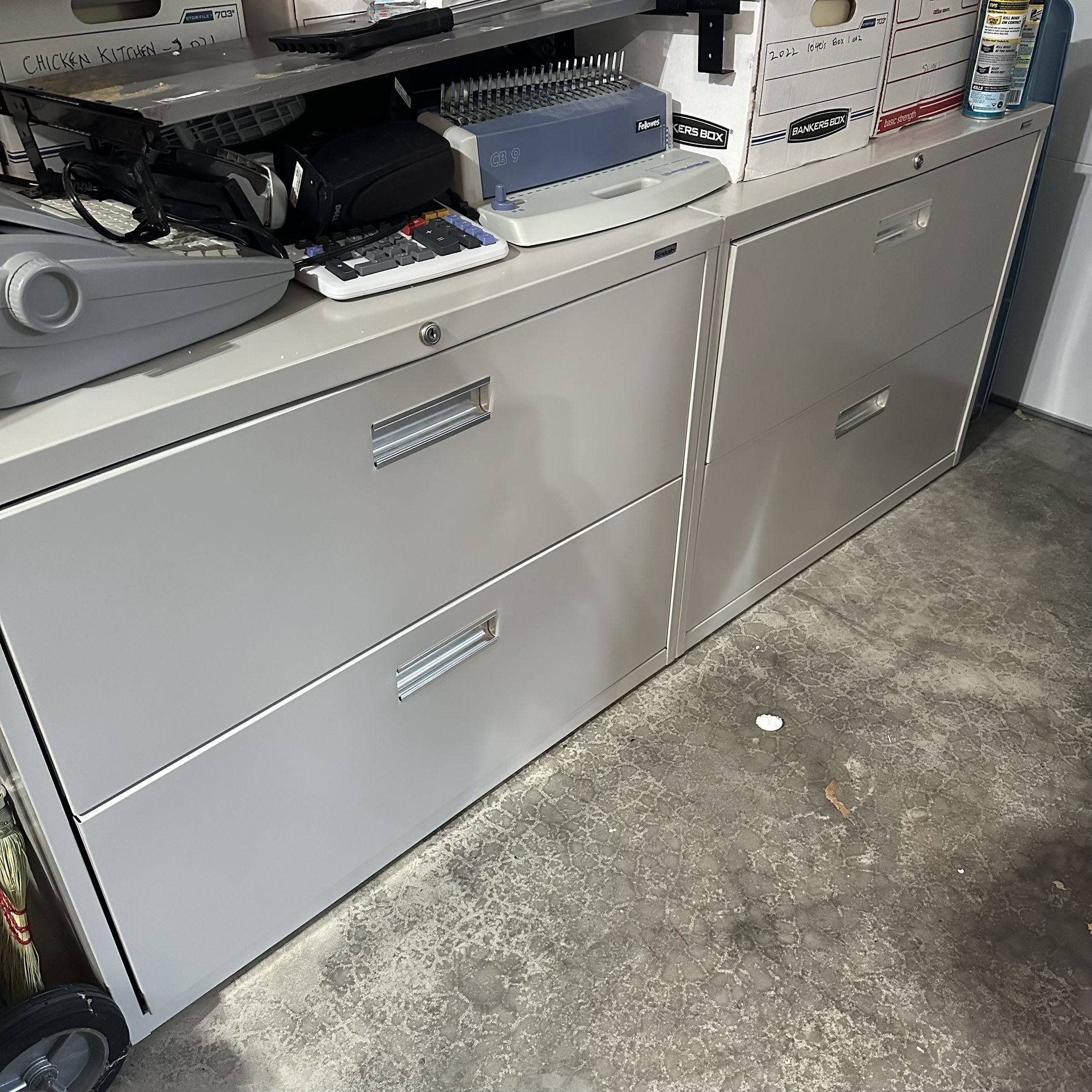 (2) 2-Drawer Sandusky Lateral Filing Cabinets