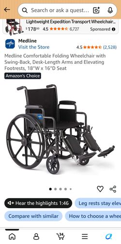 Medline Folding Wheelchair