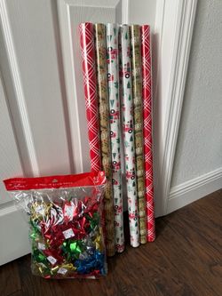 New Christmas gift wrap and bows all for $3