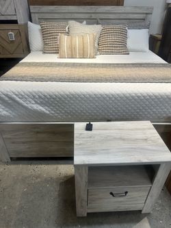 King size bed frame with night stand