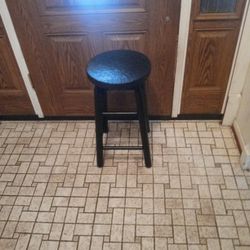 Black Wooden Stool 
