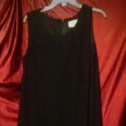 Women's Studio C Plus Dress 2X Black Microfiber Midi Classic