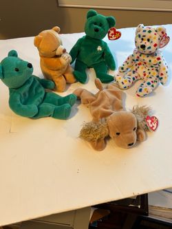 Beanie Babies- Spunky,Randy Johnson#51, Hope, Erin and TY 2K . Each is priced at 10-15 . All five best offer ? 55.00