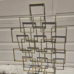 Modern Contemporary Style Large Brass Look Metal Wall Hanging