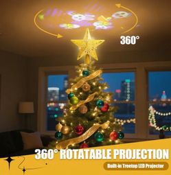 Christmas Tree Star Topper with LED Projector