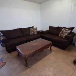 Brown Couch & Loveseat