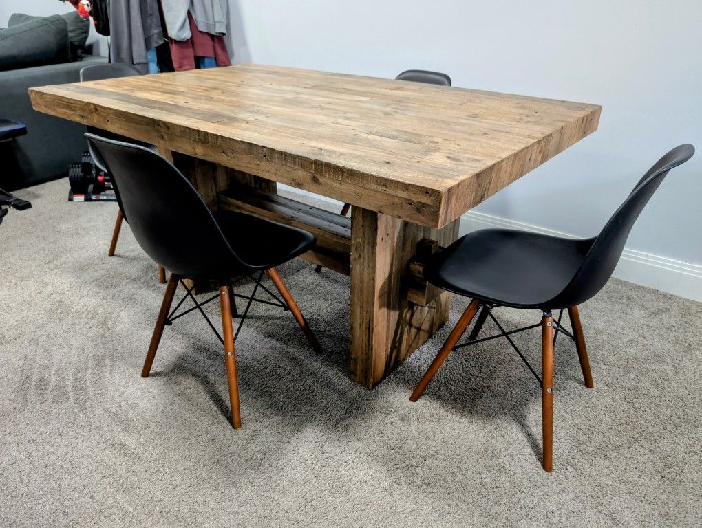 Emerson Solid Reclaimed Wood Rectangle Dining Table (Reclaimed Pine)