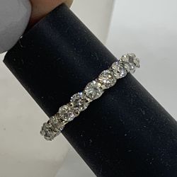 14k Solid White Gold Eternity Anniversary Ring