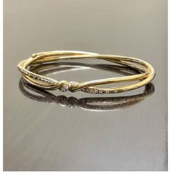 Q Gold  Bracelet David Yurman Continuance Center Twist Bracelet With Diamonds 18 Karat Gold