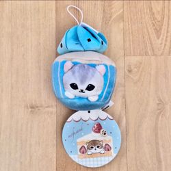 Mofusand Ice Nyan Plush Keychain Mascot Cat Dessert Blue Ver With Tag