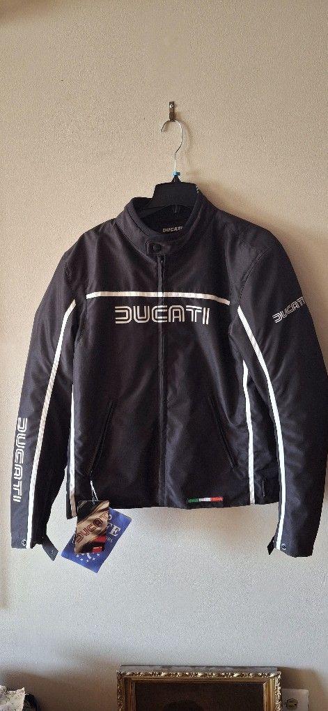Ducati Giubbino Uomo Tex 80s Motorcycle men's jacket - Large).