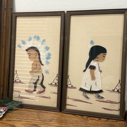 Little Indian children in picture frames