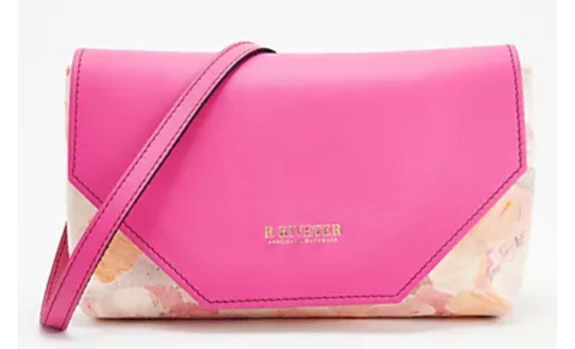 R Riveter The Patton Pink Floral Convertible Crossbody Bag