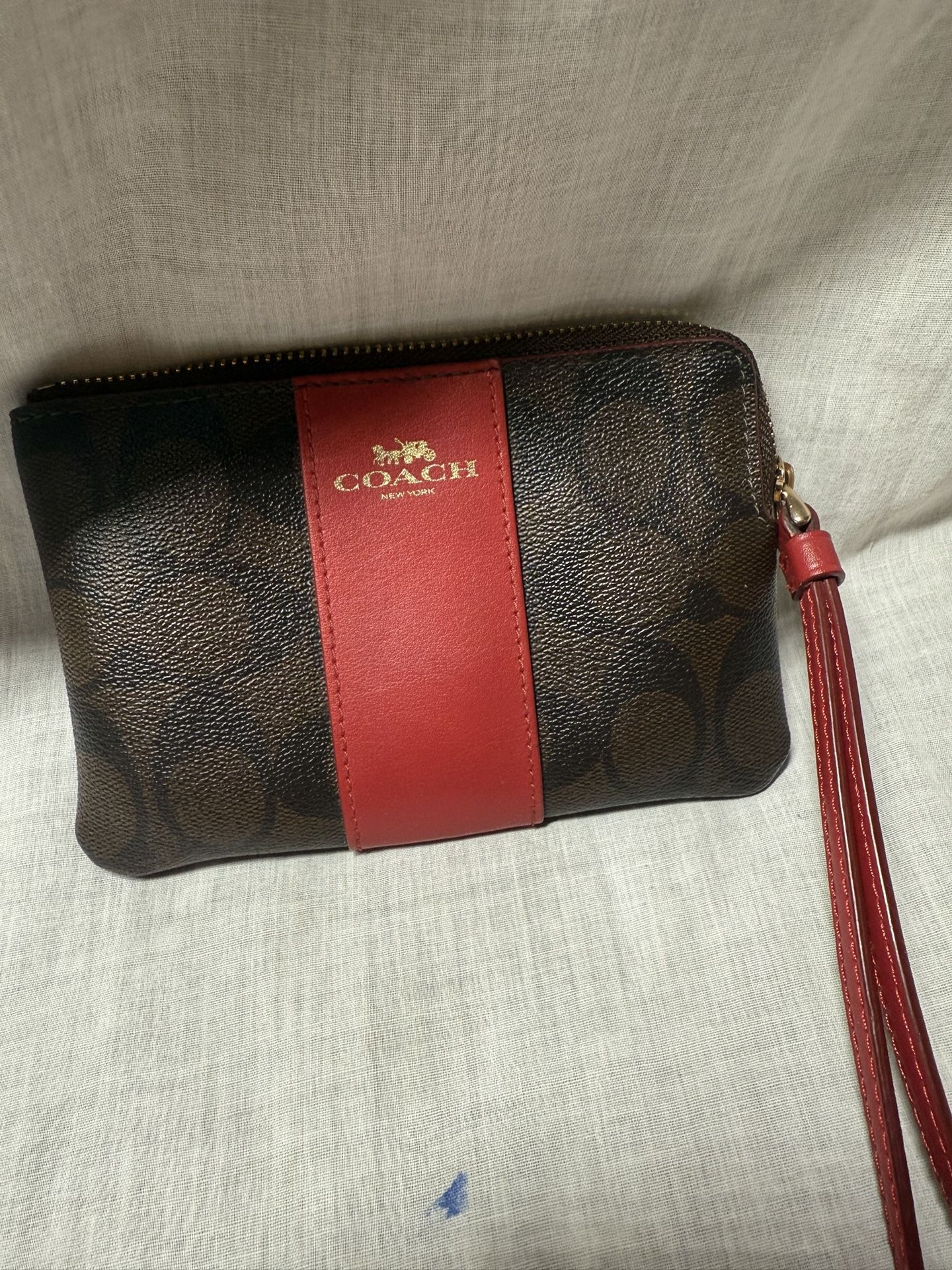 Coach Wristlet Brown/Red