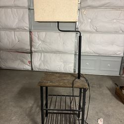 Side table with lamp