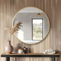 BRAND NEW 30" Round Gold Wall Mirror – Modern Bathroom Vanity Mirror