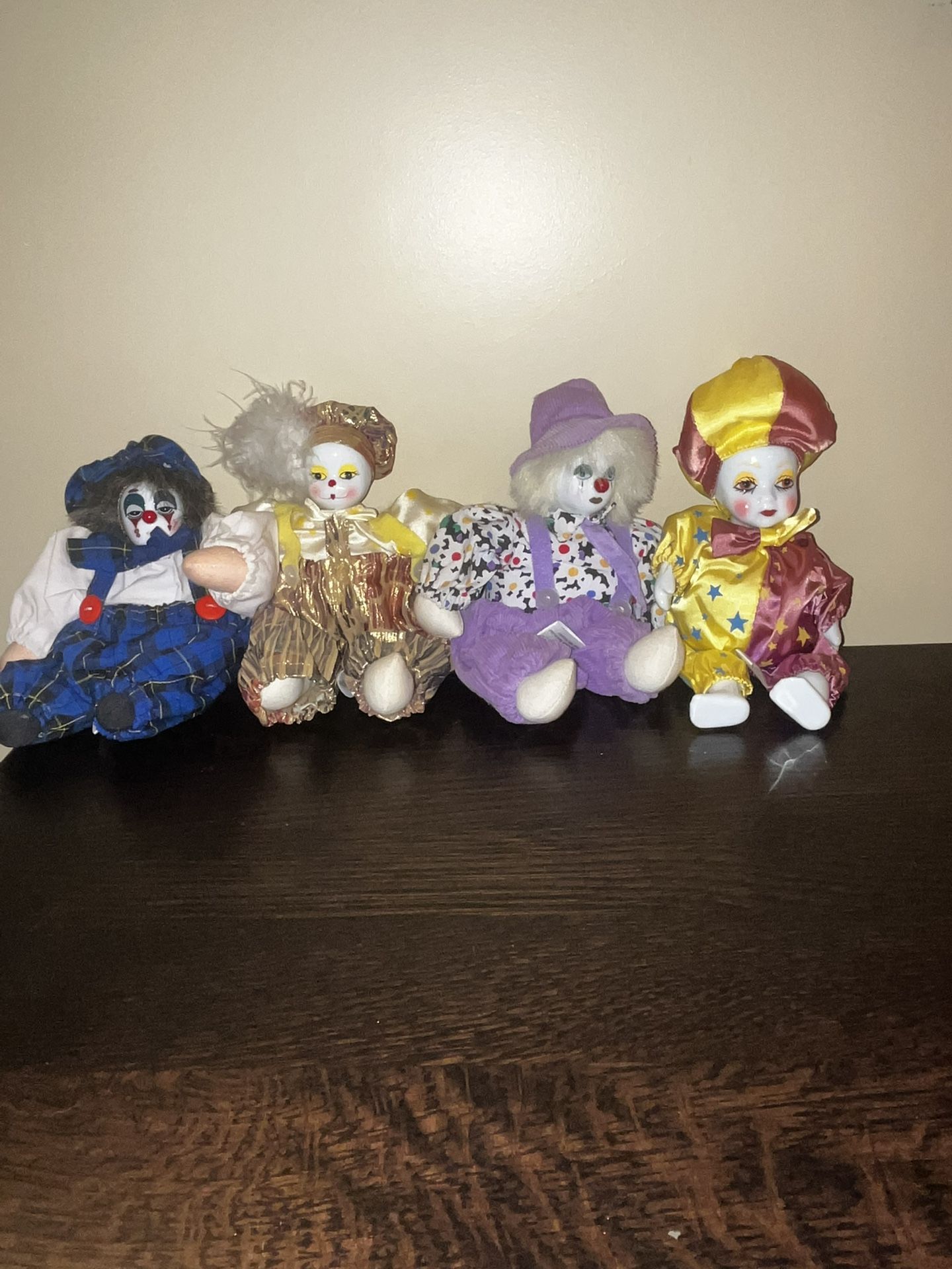 Creepy Clown Collection Porcelain Faces Colorful Kitschy