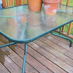 Rectangular Glass Top Outdoor Patio Table