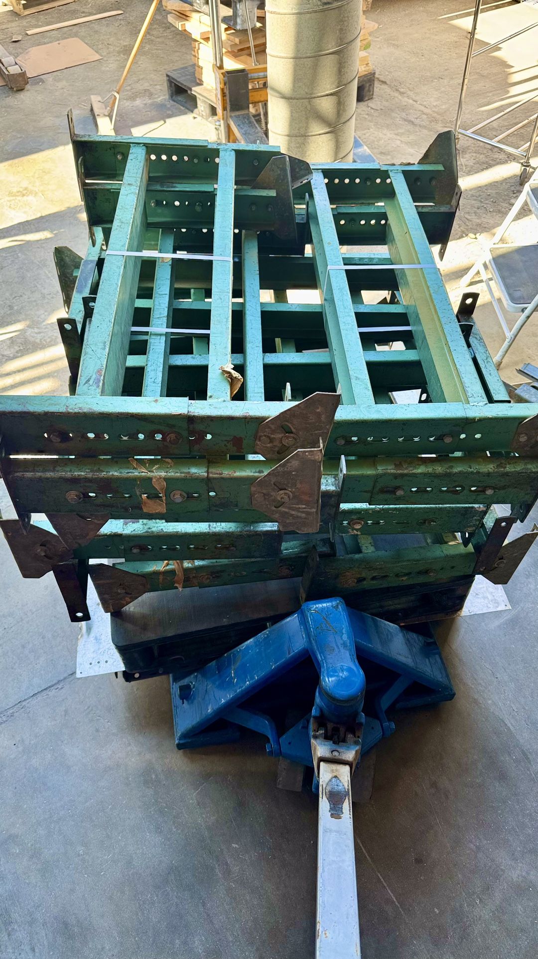 Heavy duty 60’ Conveyor Gravity Roller System 13 Adjustable H Stand Steel Legs $7600 New