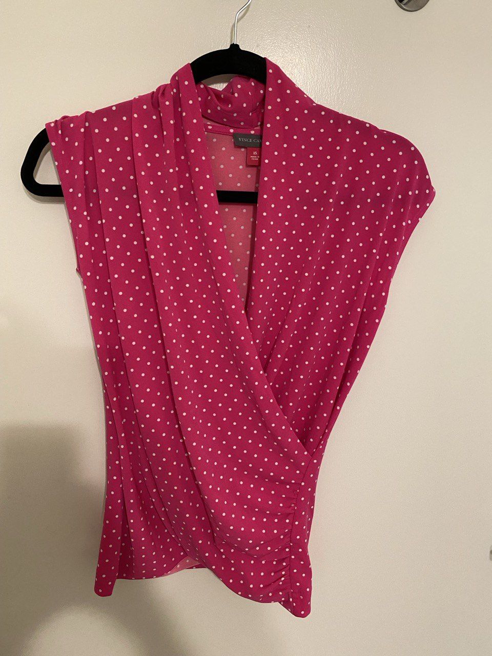 Vince Camuto Polka Dot Wrap Top