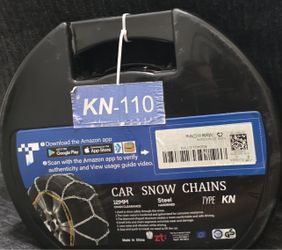 Snow Tire Chains KN-110 (Pair) - Cadenas para Nieve - 12mm Steel, Fits 215-245 Tires, w/ Case